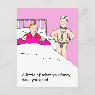 Gay Valentine Cartoon Humour for Him Postcard