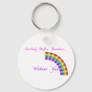 Gay Valentine Half Rainbow left Key Ring