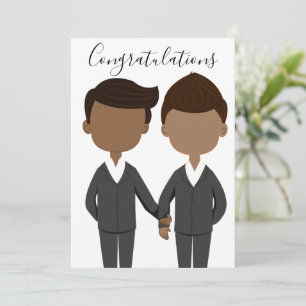 Gay Wedding African American Men Congratulations Card