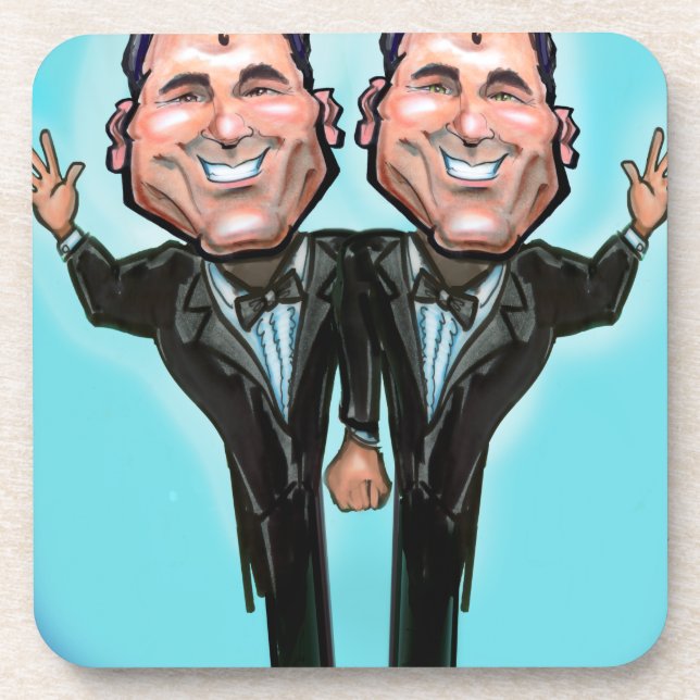 Gay Wedding Cake Dolls Coaster (Front)