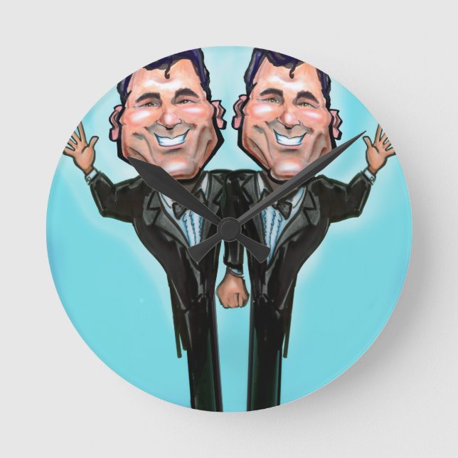 Gay Wedding Cake Dolls Round Clock (Front)