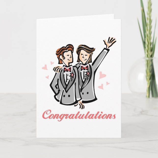 Gay Wedding Card (men) Customisable (Front)