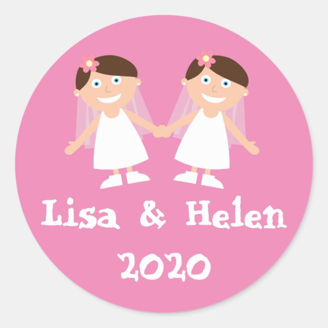 Gay Wedding Classic Round Sticker (Front)