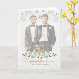 Gay Wedding Congratulations Two Grooms Vintage Card