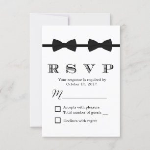 Gay Wedding Double Bow Ties Minimalist RSVP
