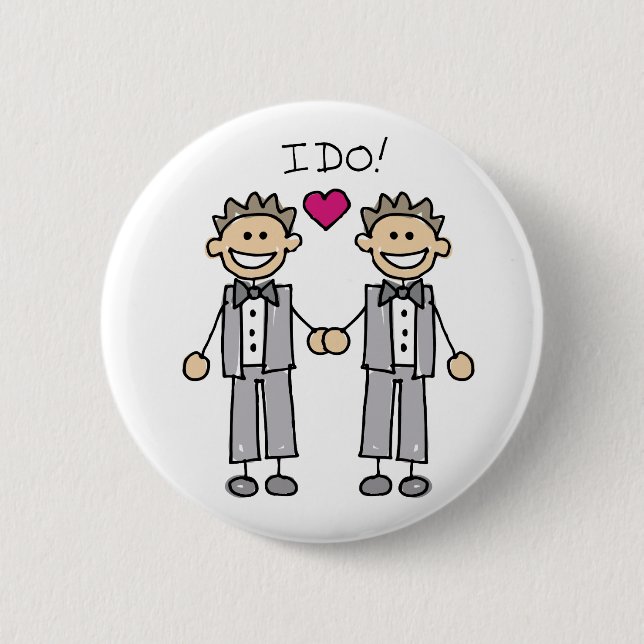 Gay Wedding Favours 6 Cm Round Badge (Front)
