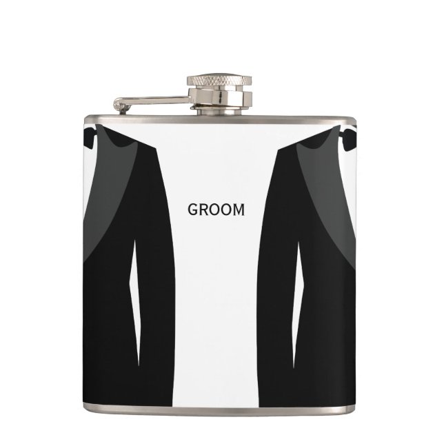 Gay Wedding Gift For Groom - Personalised Flasks (Front)