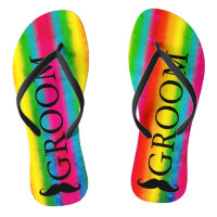 Gay Wedding Groom Moustache Rainbow Stripes Custom