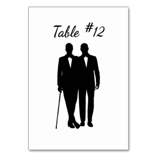 Gay Wedding Grooms with Number Table Number