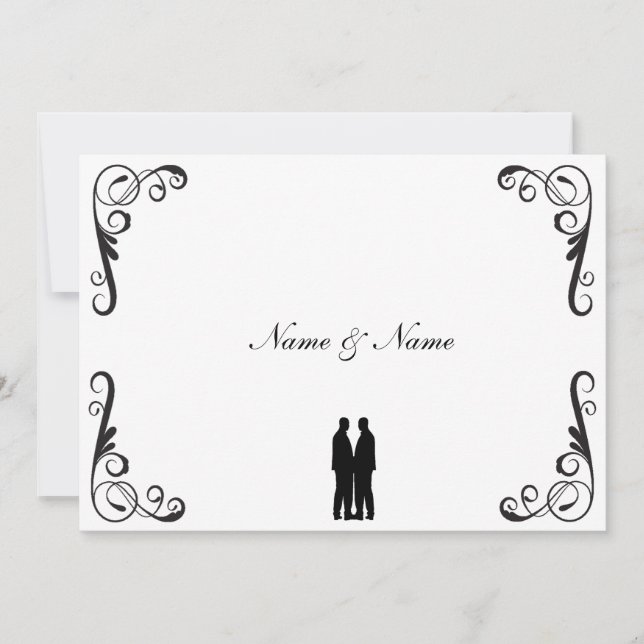 Gay Wedding Invitation - Two Grooms (Front)