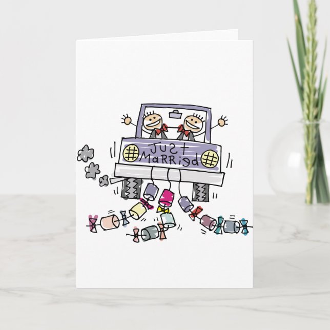 Gay Wedding Just Married Card (Front)