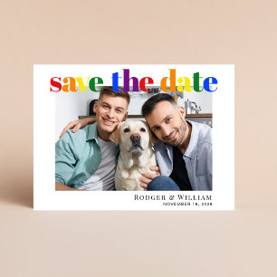 Gay Wedding Rainbow Photo Save The Date