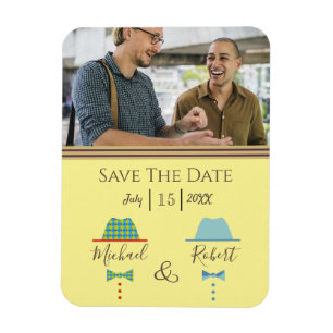 Gay Wedding Save The Date Invitation Magnet