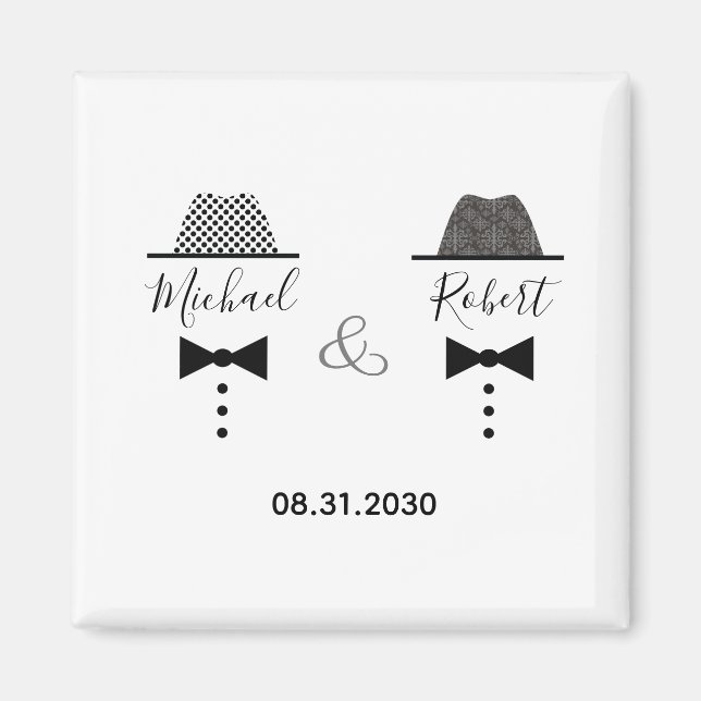Gay Wedding Save the Date  Magnet (Front)