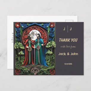 Gay Wedding Thank You  Postcard