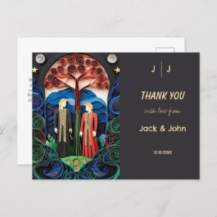 Gay Wedding Thank You  Postcard