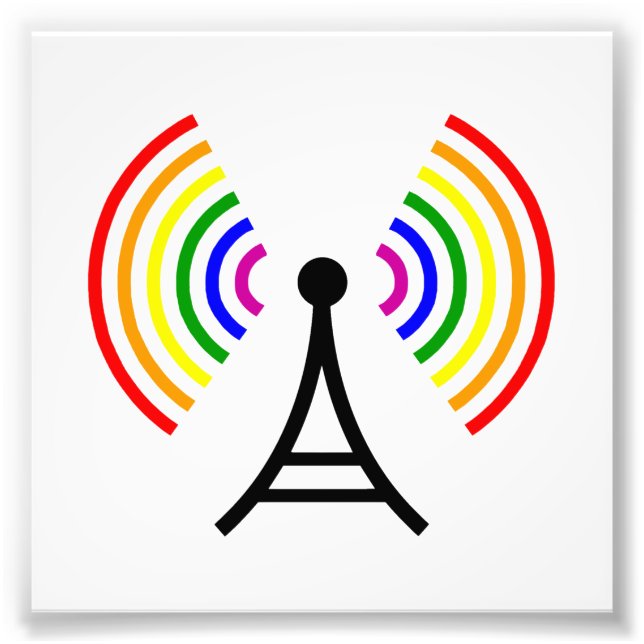 Gay WiFi Rainbow Signal Antenna Photo Print (Front)