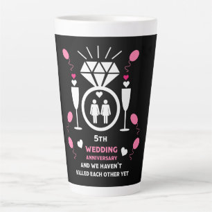 Gay Women 5th Wedding Anniversary Latte Mug