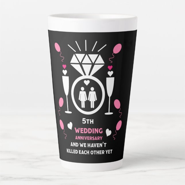 Gay Women 5th Wedding Anniversary   Latte Mug (Front)