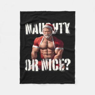 Gay Xmas Muscle Daddy Bear Nice Santa Pride Lgbtq Fleece Blanket