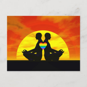 Gay yoga love - 3D render Postcard