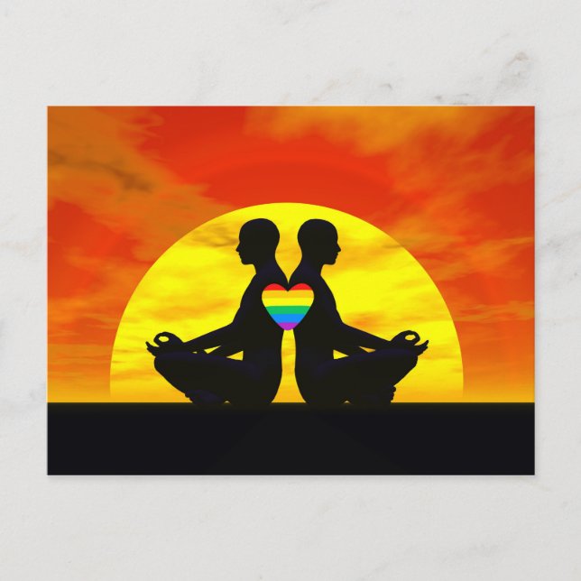 Gay yoga love - 3D render Postcard (Front)