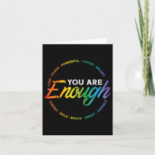 Gay You Are Enough Rainbow Pride Flag Ally Lgbtq M Card