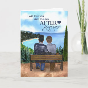 Gay Young Interracial Couple Anniversary Card