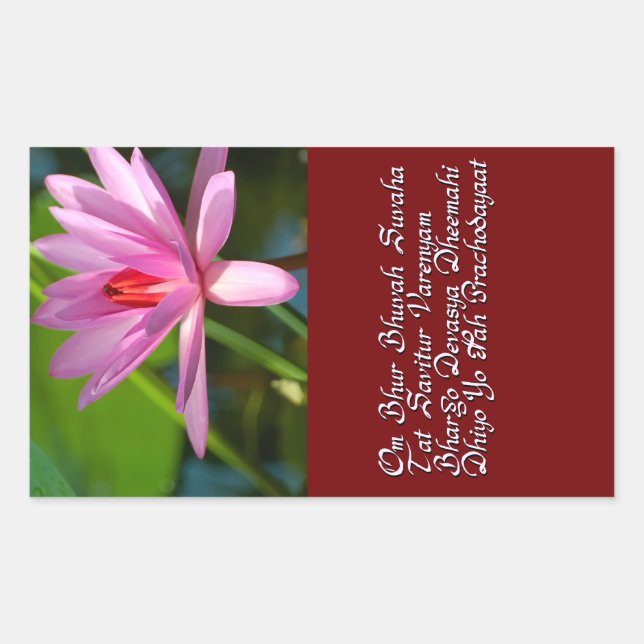Gayatri mantra rectangular sticker (Front)
