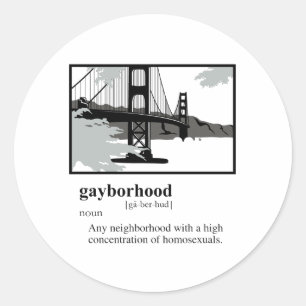 GAYBORHOOD CLASSIC ROUND STICKER
