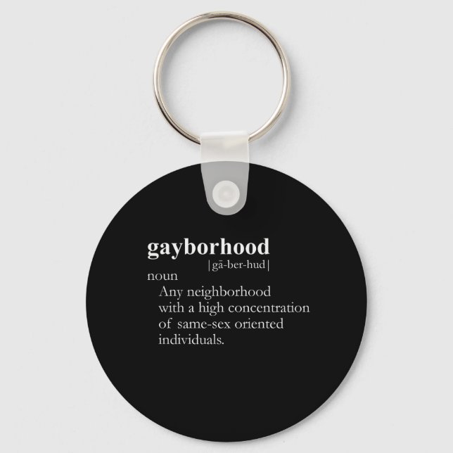 GAYBORHOOD (definition) Key Ring (Front)