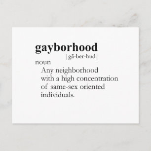 GAYBORHOOD (definition) Postcard