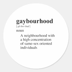 GAYBOURHOOD CLASSIC ROUND STICKER