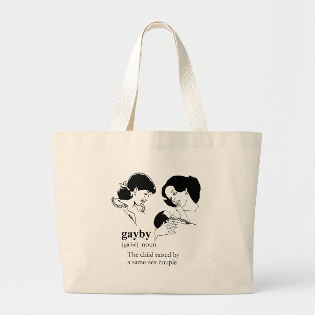 GAYBY (Lesbian) Large Tote Bag (Front)