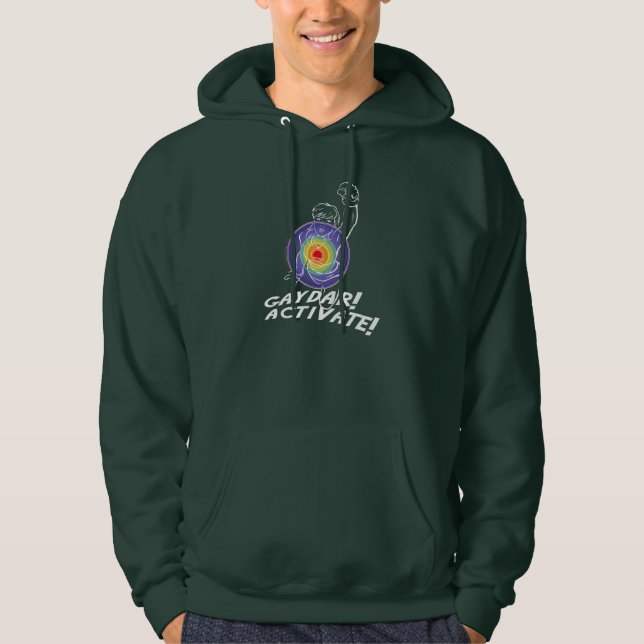 Gaydar! Activate! Rainbow Lesbian Hoodie (Front)