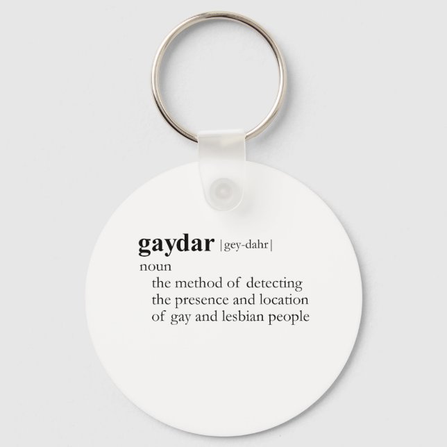 GAYDAR (definition) Key Ring (Front)