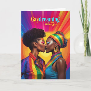 Gaydreaming African American Lesbian Rainbow Love Card