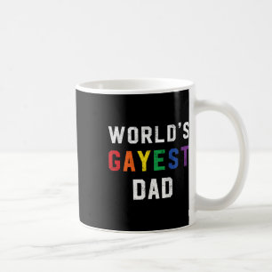 Gayest Dad Cute Gay Pride Lgbt Fathers Day Coffee Mug