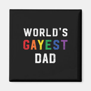 Gayest Dad Cute Gay Pride Lgbt Fathers Day Magnet