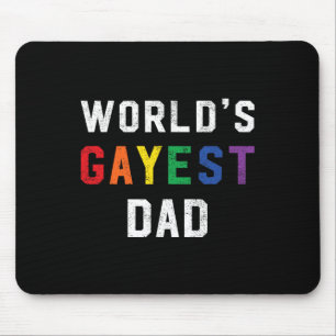 Gayest Dad Cute Gay Pride Lgbt Fathers Day Mouse Pad