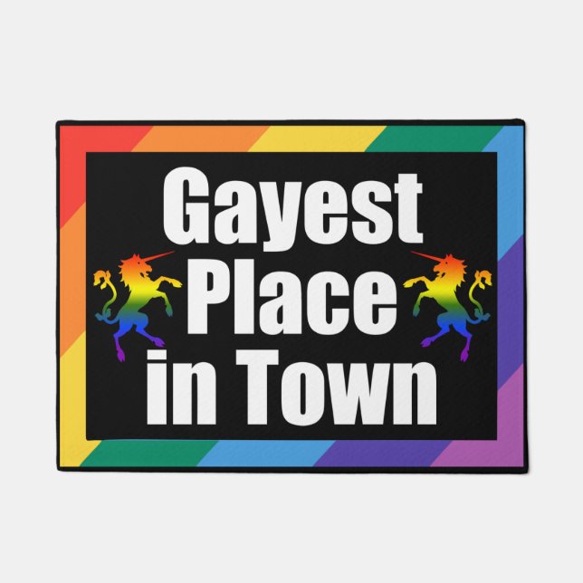 GAYEST PLACE IN TOWN DOORMAT (Front)