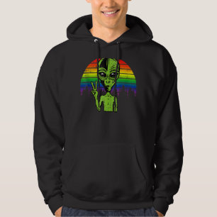 Gaylien Alien Lgbt Gay Pride Rainbow Flag Ufo Hoodie