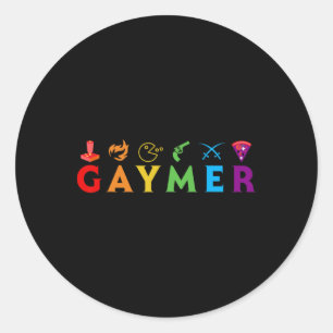 Gaymer Funny Lgbt Pride Gay Gamer Video Game Lover Classic Round Sticker