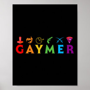Gaymer Funny Lgbt Pride Gay Gamer Video Game Lover Poster
