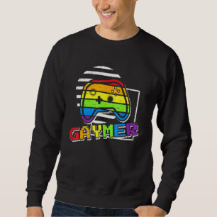 Gaymer Game Over Gamer Game Gaming Lesbian Bisexua Sweatshirt