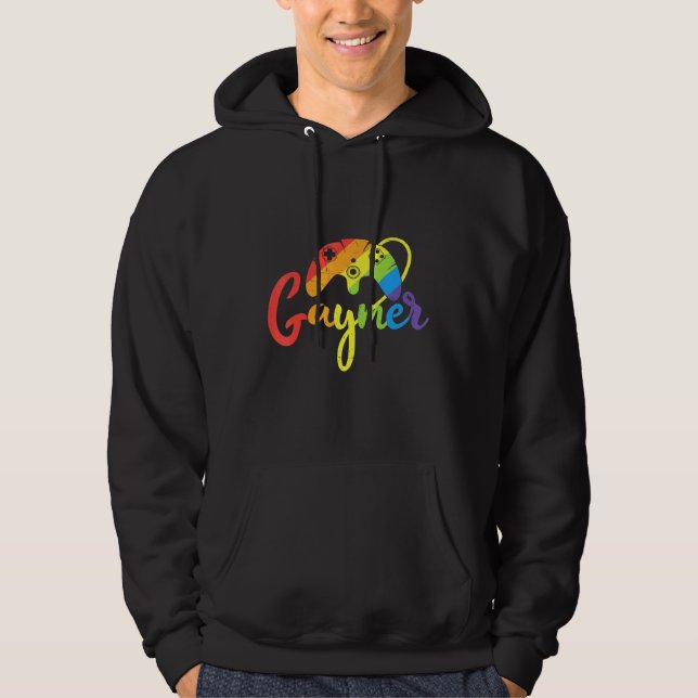 Gaymer Gamer Gay Pride Lgbt Matching Video Game Ga Hoodie (Front)