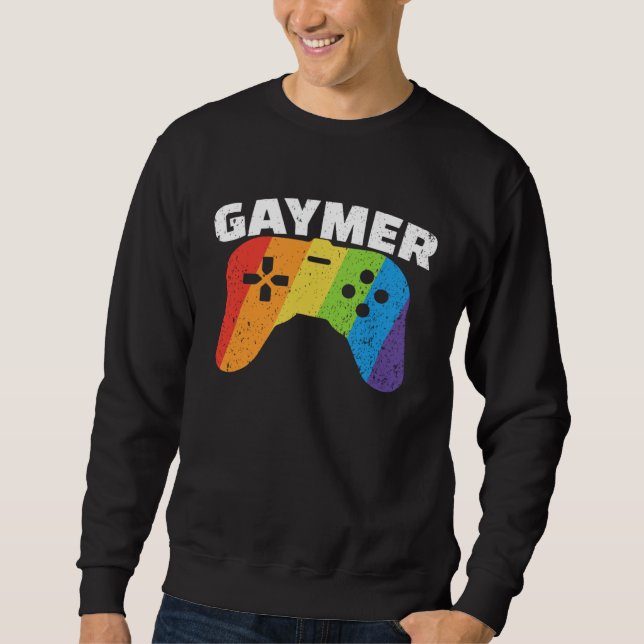 GayMer Gay Flag In Controler LGBT Gay transgender  Sweatshirt (Front)
