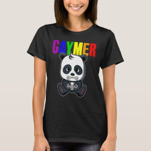 Gaymer Gay Pride Flag Gamer Lgbtq Video Game Panda T-Shirt