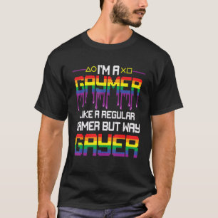 Gaymer Gay Pride Flag LGBT Gamer LGBTQ Gaming T-Shirt