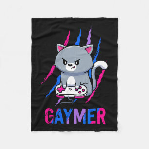 Gaymer Geek Pride Lgbt Video Game Lovers Gift Cat Fleece Blanket